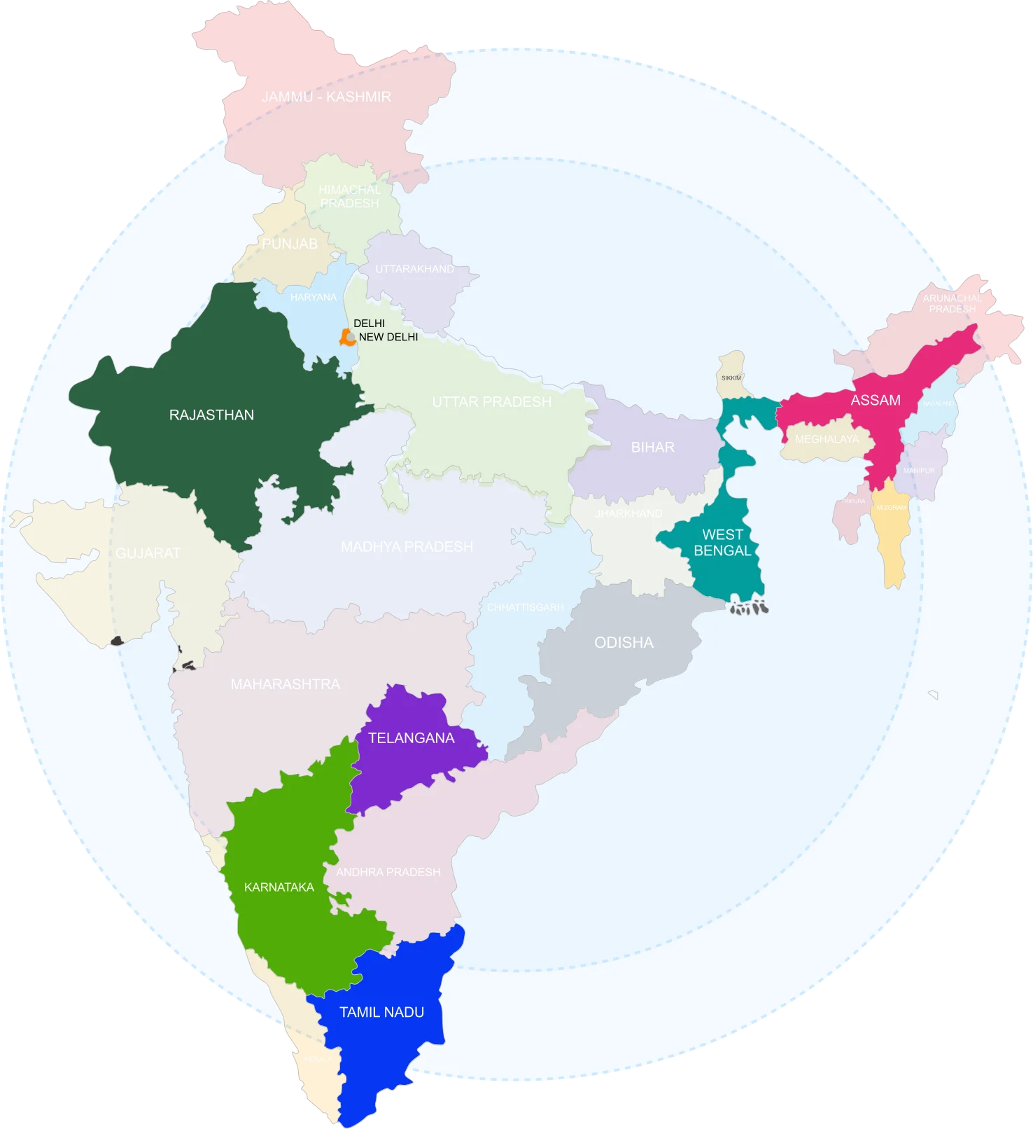 Where Our Alumni Are Building Careers - India Map